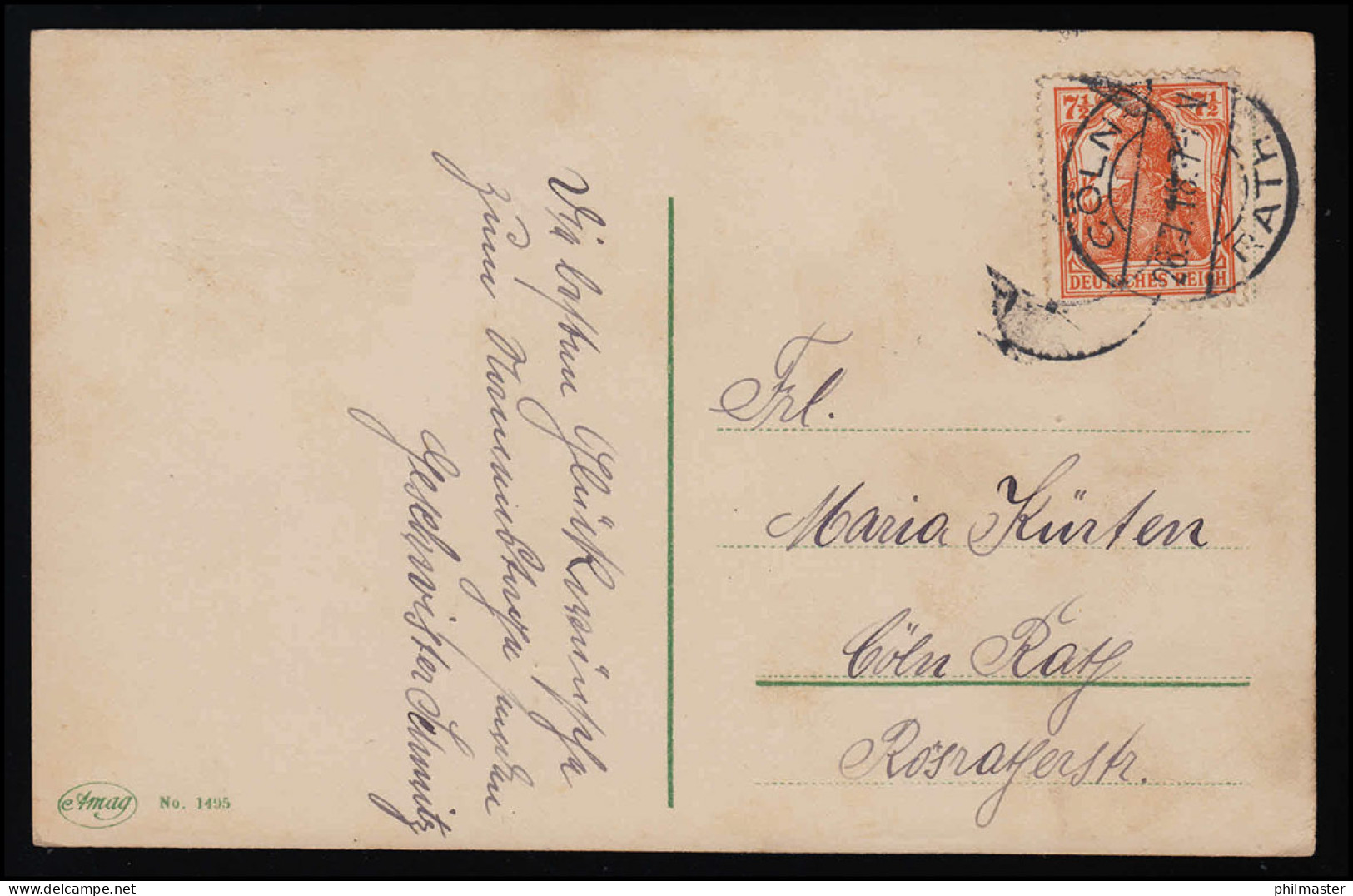 AK Amag No. 1495 Kupferkessel Vergissmeinnicht, Namenstag, CÖLN (Rath) 26.7.1918 - Sonstige & Ohne Zuordnung