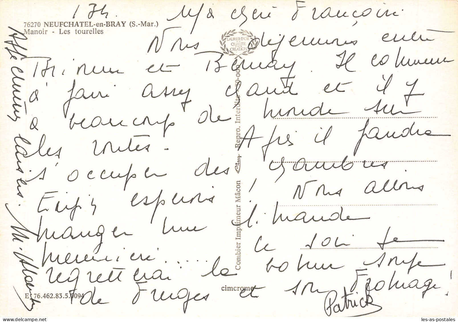 76 NEUCHATEL EN BRAY MANOIR LES TOURELLES - Neufchâtel En Bray