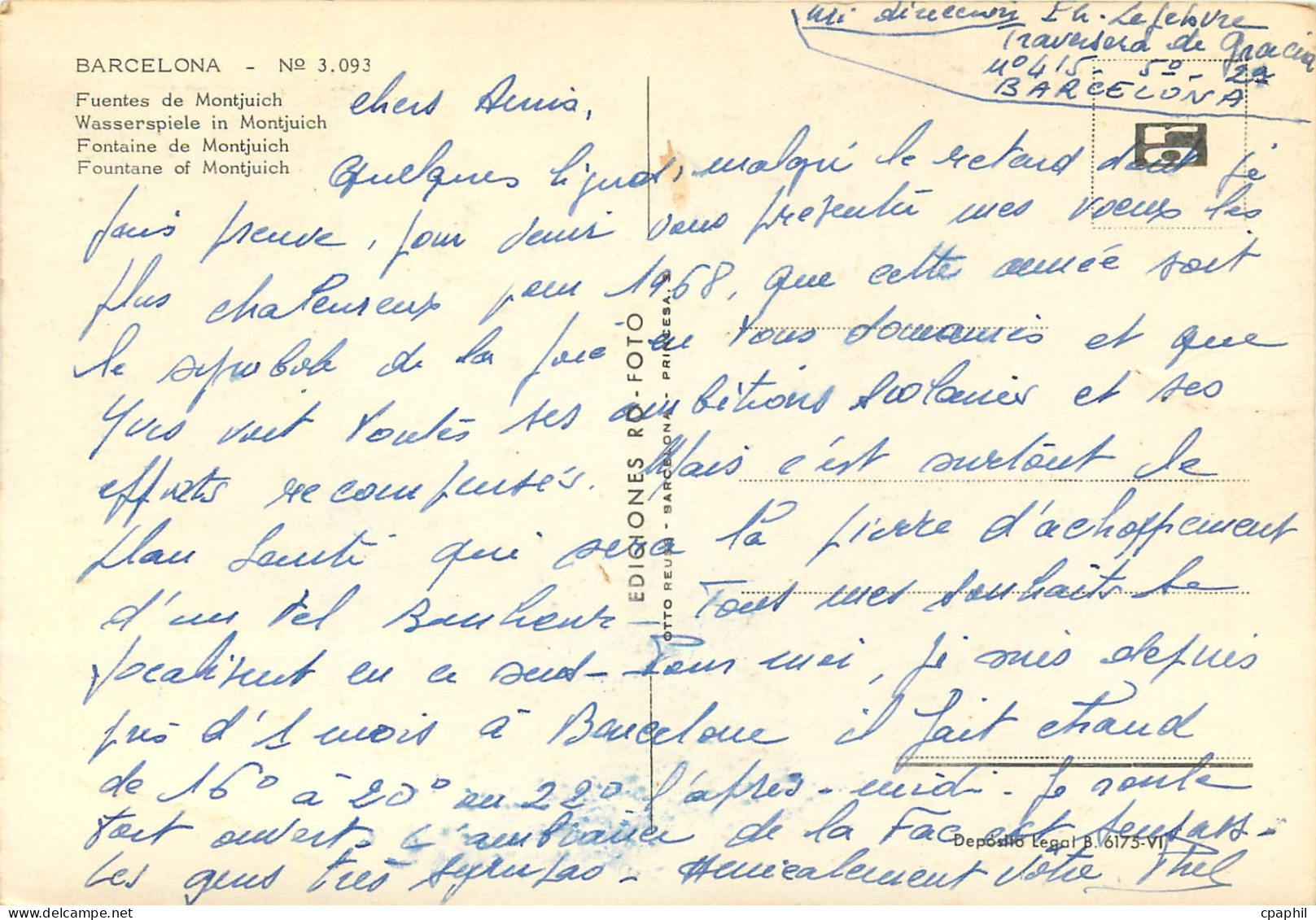 CPM Barcelona Fontaine De Montjuich - Barcelona