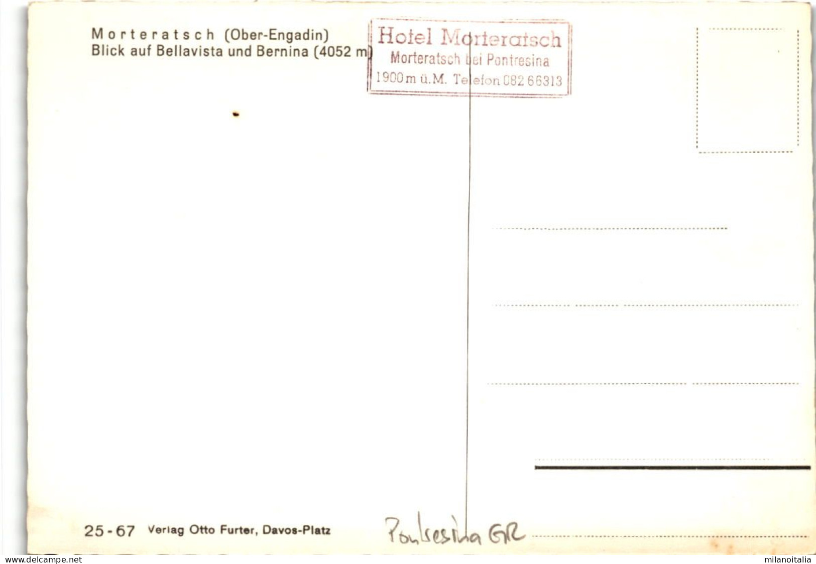 Morteratsch (Ober-Engadin) - Blick Auf Bellavista Und Bernina (25-67) - Pontresina
