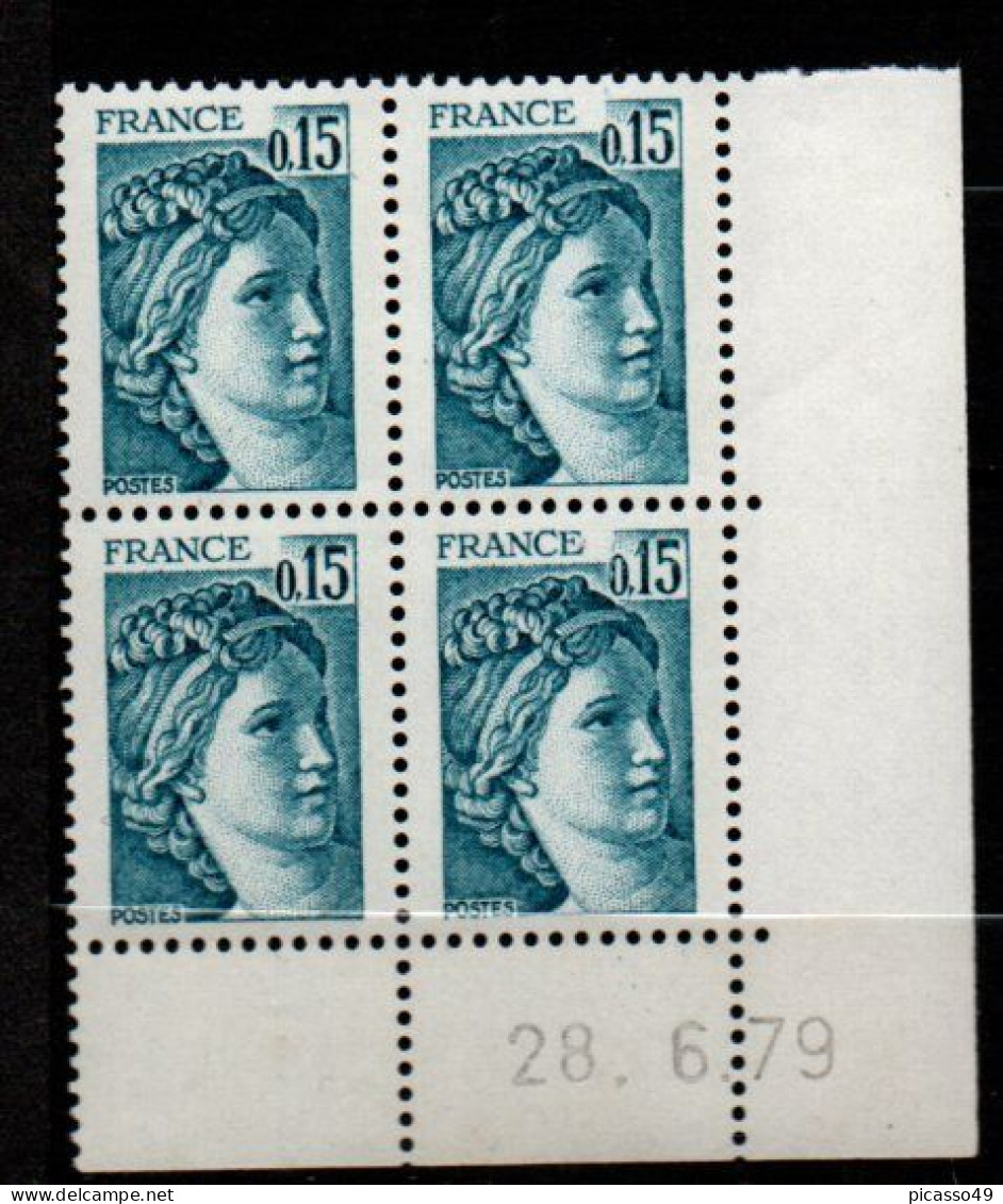 Coin Daté , Sabine N°1966 Du 28 6 1979  ** - 1970-1979