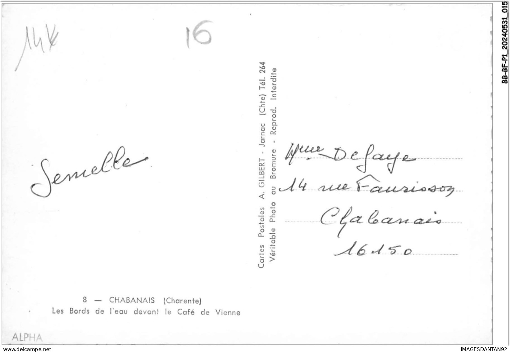 BB-BFP1-0008-16 - CHABANAIS - Les Bords De L'eau Devant Le Café De Vienne - Confolens