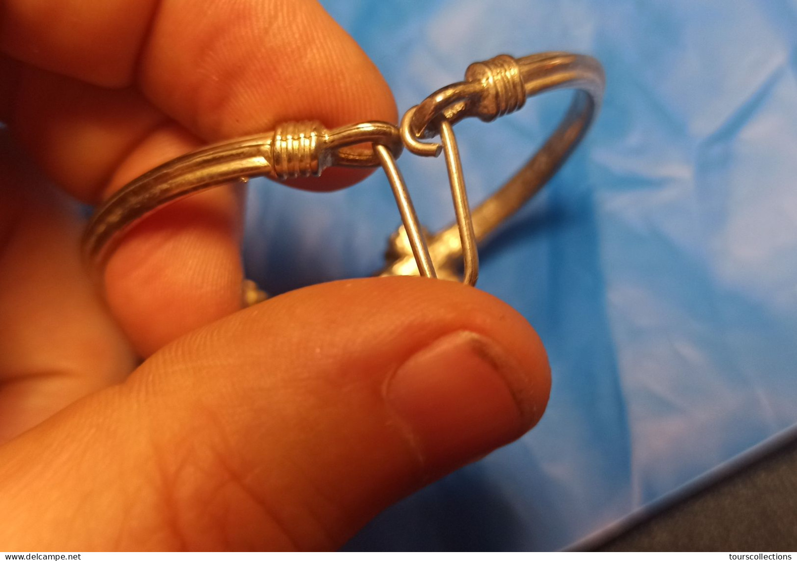 BRACELET VIKING BELIER COULEUR ARGENT 20 gr ANCIEN AUTHENTIQUE - voir les 10 photos