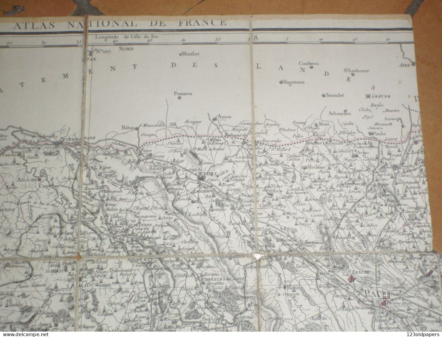 Carte Entoilée Du XVIII Eme CHEZ PICQUET GEOGRAPHE ORDINAIRE DU ROI BASSES PYRENEES 1790 - Geographical Maps