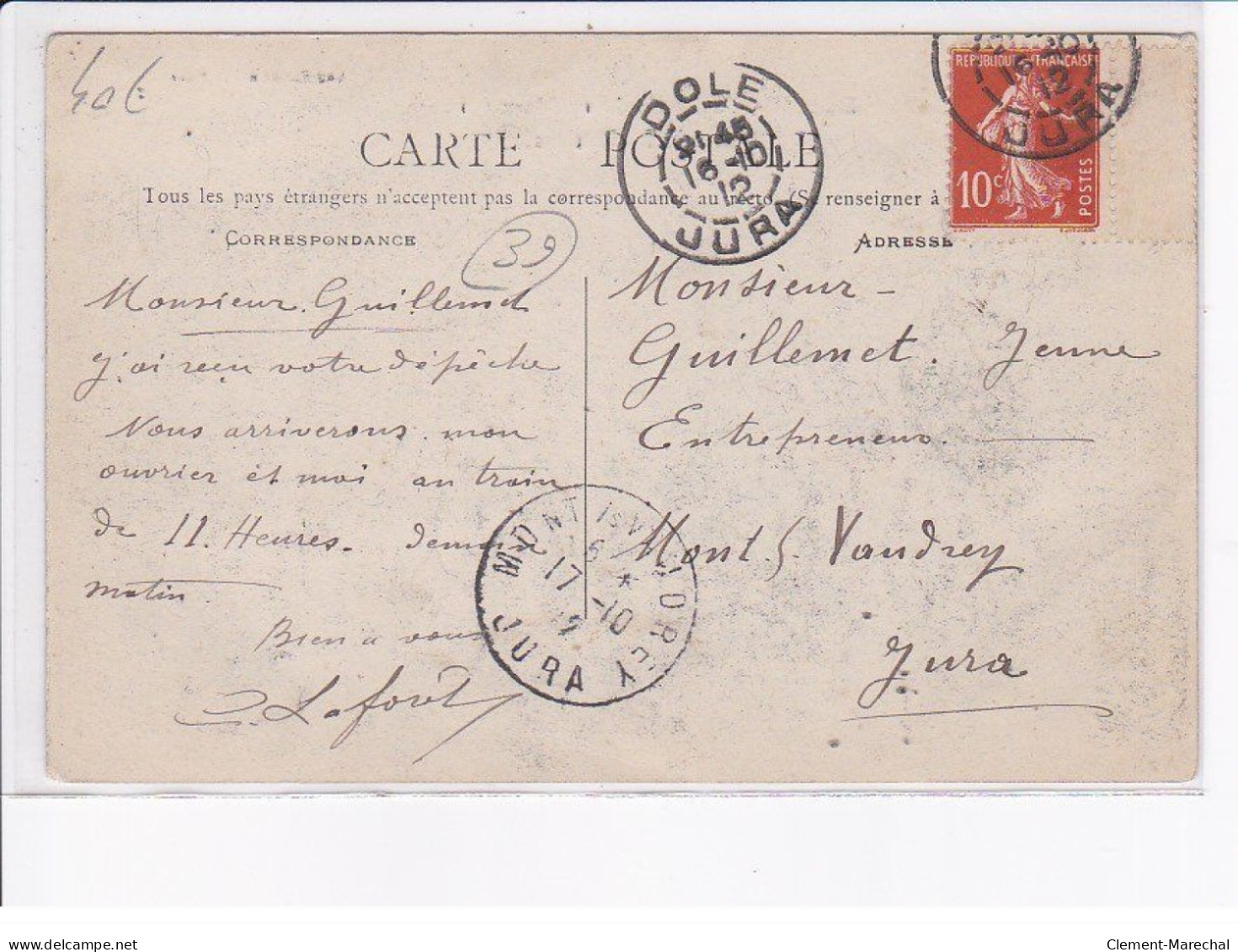 DOLE: Cavalcade Du 17 Mars 1912, Pècheurs Napolitains - Très Bon état - Dole