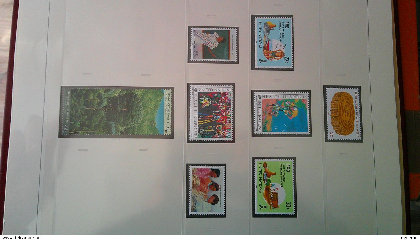 CO2 Collection des Nations Unies **  2/6 + blocs de New York en reliure SAFE DUAL de 1976 à 1993 . A saisir !!!