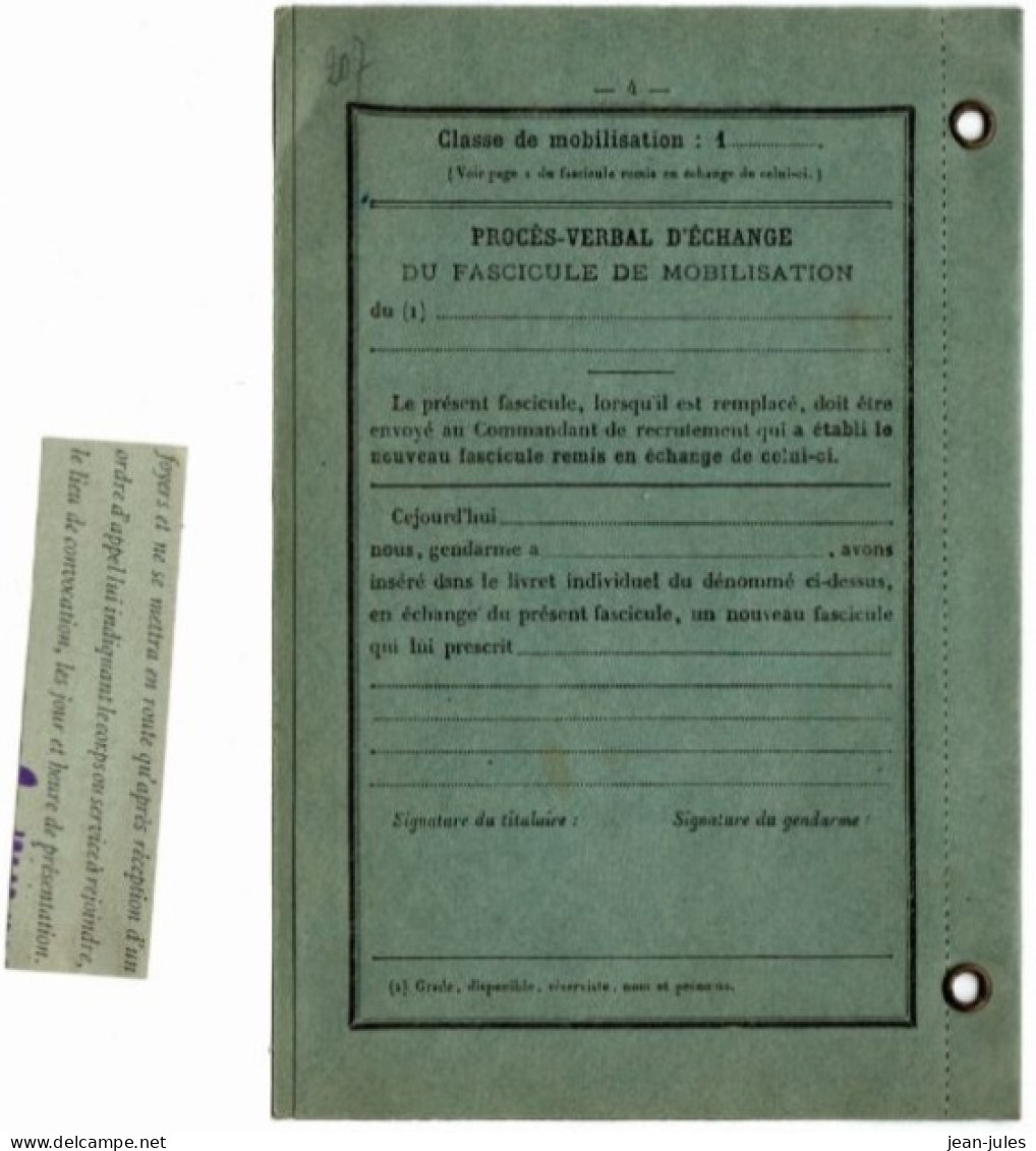 Livret Mod 26 Et Fascicule De Mobilisation Mod Z De M Maillet Antoine Né à Charnay-lès-Mâcon, Recrutement 1928 Mâcon 71 - Documentos