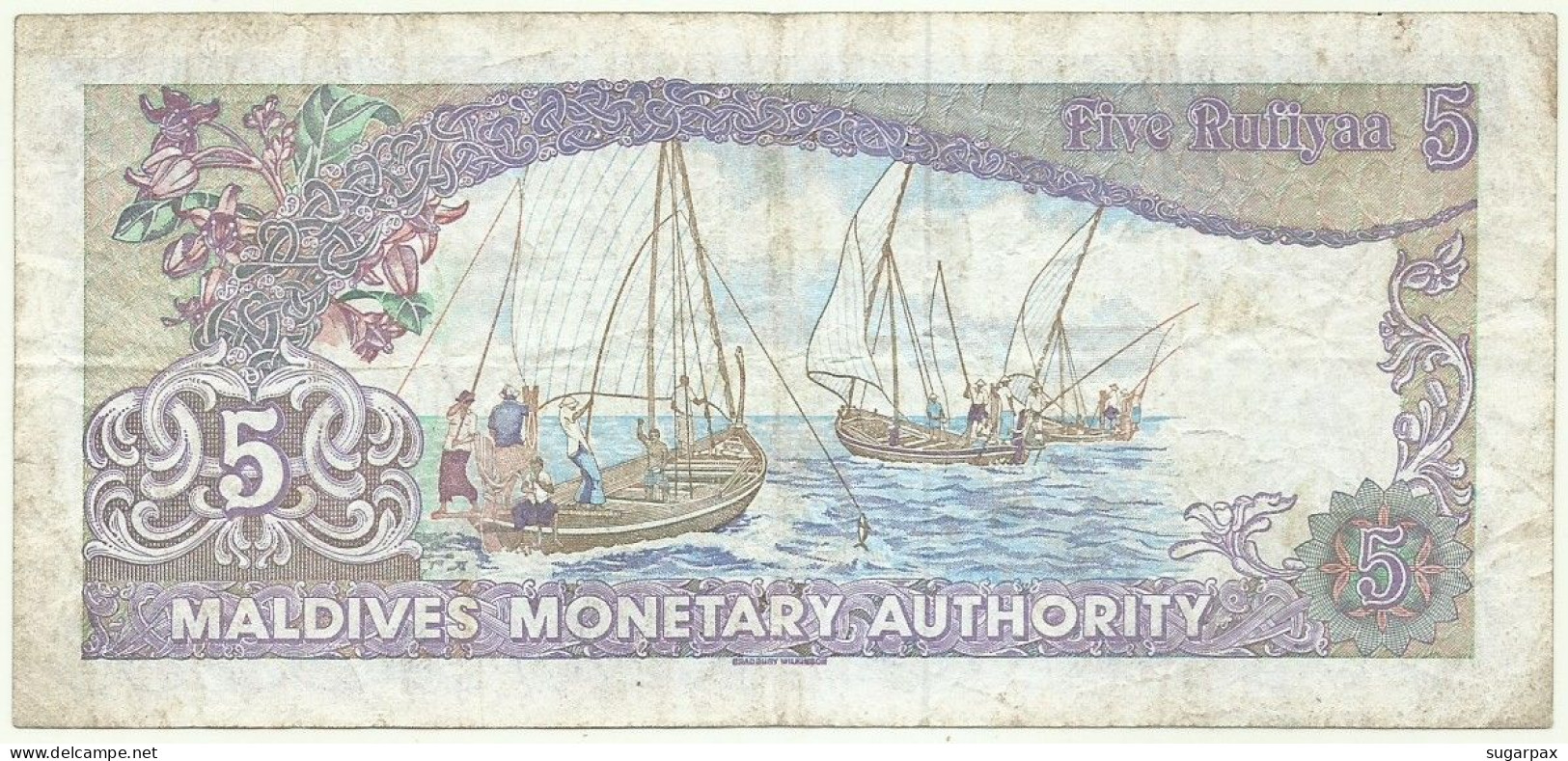 MALDIVES - 5 Rufiyaa - 1983 - P 10 - Serie A - Dhow - Monetary Authority - Maldives