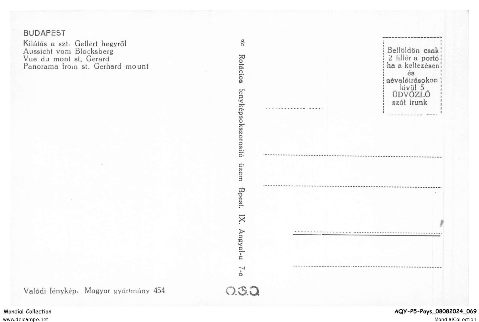 AQYP5-0252-HONGRIE - BUDAPEST - Vue Du Mont Saint-gérard - Ungarn