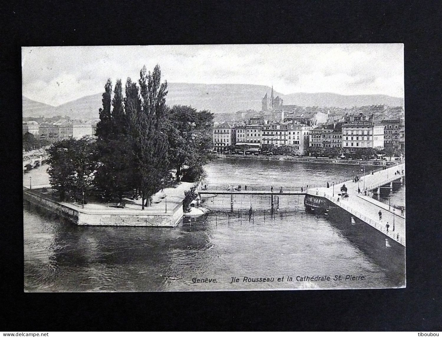 SUISSE HELVETIA SWITZERLAND SCHWEIZ AVEC YT 102 - GENEVE ILE ROUSSEAU ET CATHEDRALE SAINT PIERRE - Briefe U. Dokumente