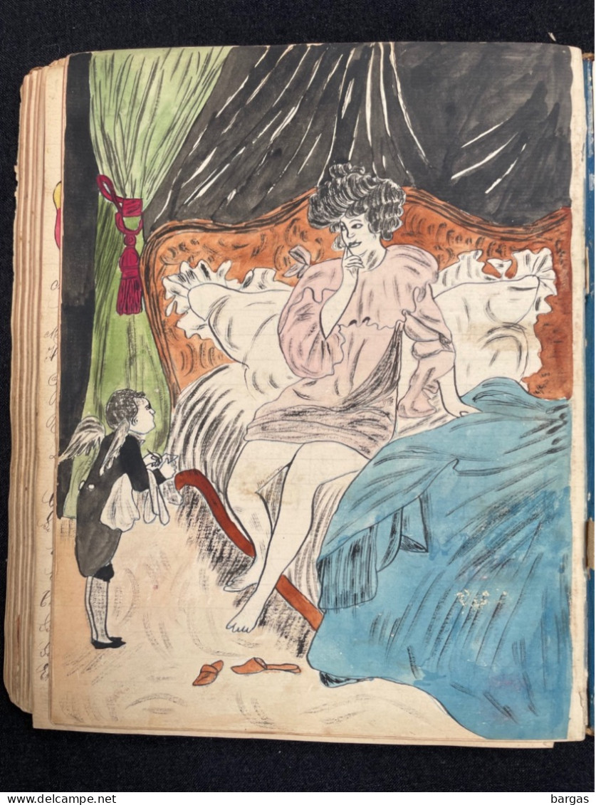 Militaria - Beau recueil de chansons avec dessins originaux 1904 fort de sennecey Pariat Claude
