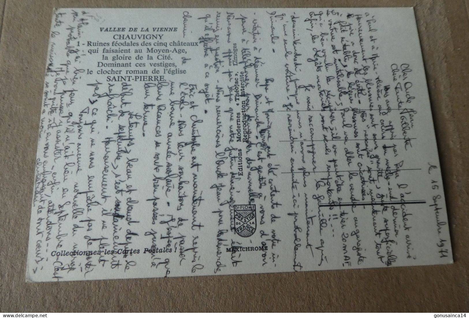 S3/ SECTEUR RUINES FEODALES DES CINQ CHATEAUX REF 1 EDITIONS THEOJAC  CPSM  1971 - Chauvigny