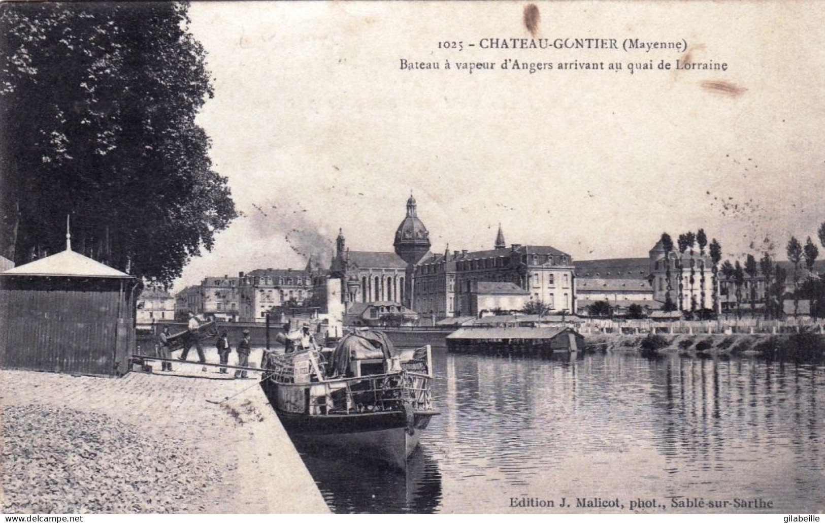 53 - Mayenne - CHATEAU GONTIER - Bateau A Vapeur D Angers Arrivant Au Quai De Lorraine - Chateau Gontier