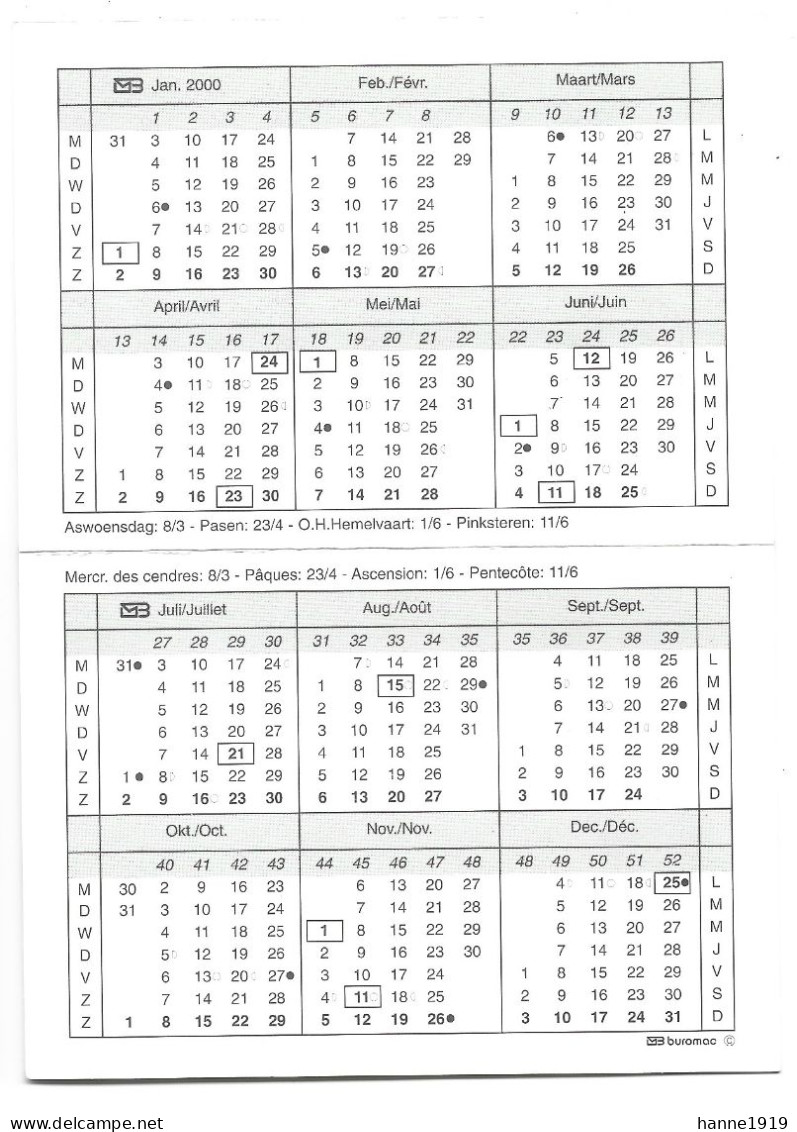 Calendrier Lebeau D. 2000 Kalender - Small : 1991-00