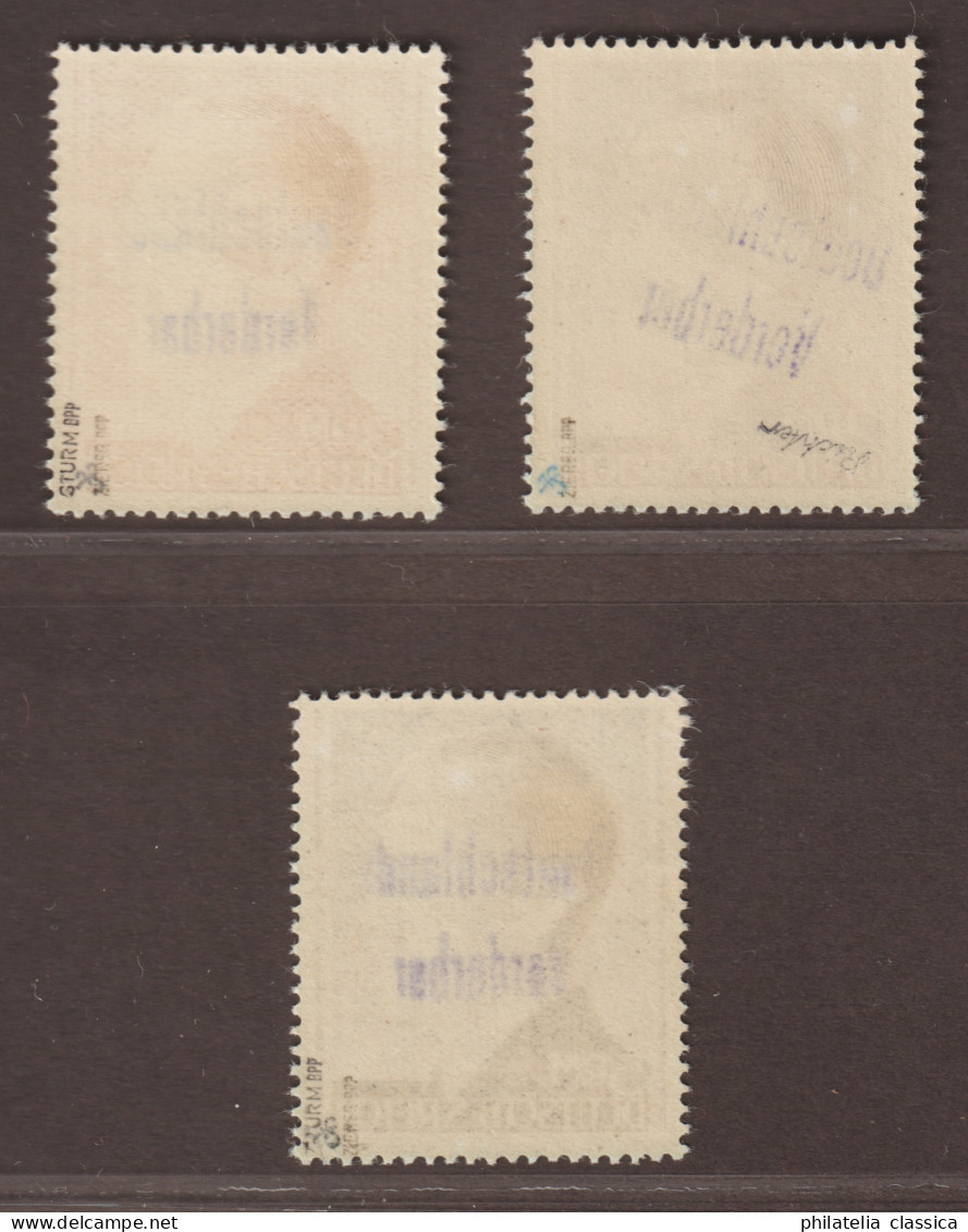 Lokalausgabe MEISSEN 22-24 B,  2-5 RM Zähnung K 14, Postfrisch, Geprüft, 940,-€ - Mint