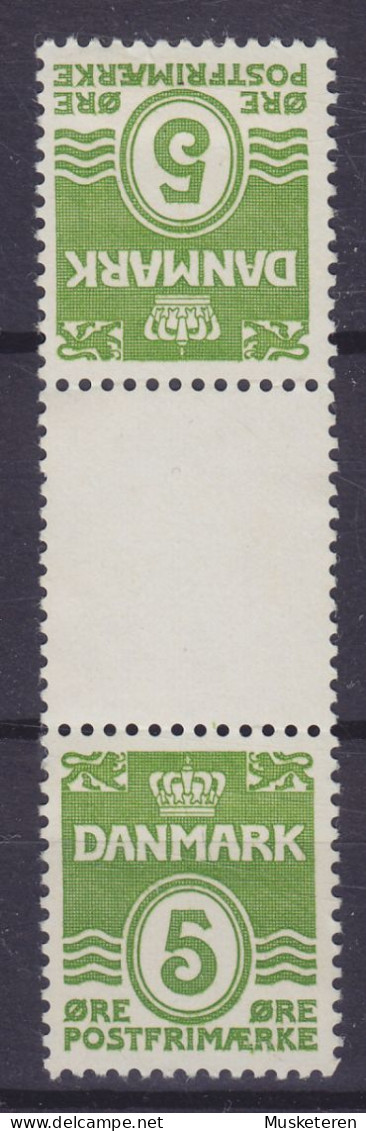 Denmark 1935 AFA Tb 2, 5 + Bl. + 5, Teté-Bêche Wellenlinien W. Margin MNH**/MH* (2 Scans) - Ongebruikt