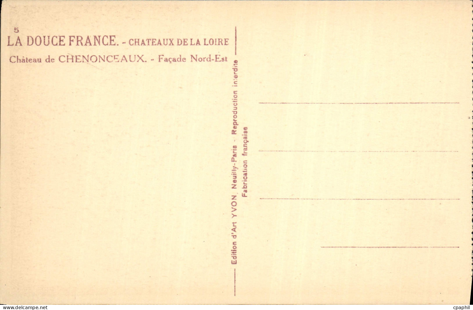 CPA Chateaux De La Loire Chateau De Chenonceaux - Chenonceaux