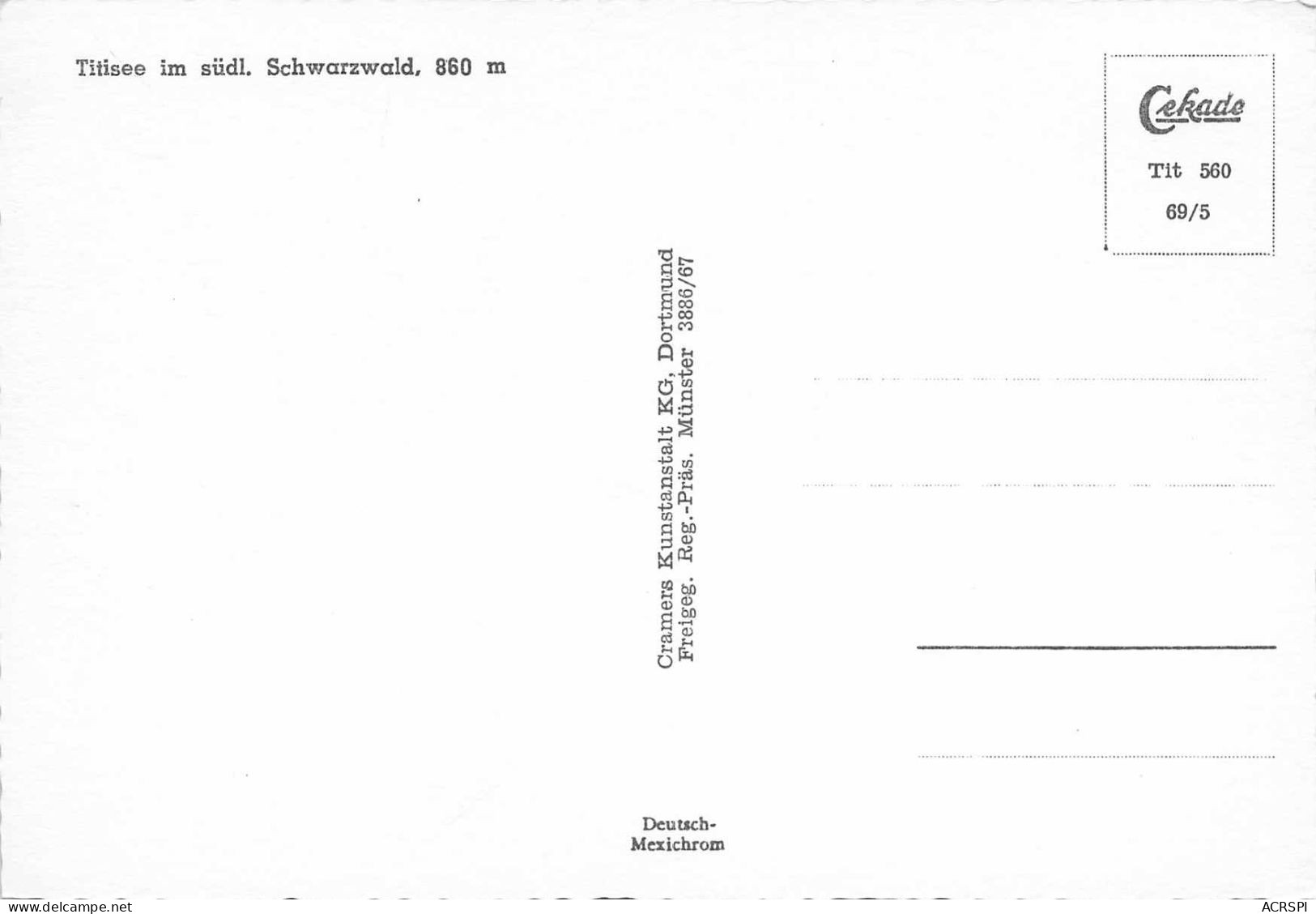 Titisee-Neustadt Im Sudl 79822 Allemagne Forêt-Noire Schwarzwald Allemagne (Bade-Wurtemberg) (scan R/V) N° 38 \ POO2110 - Titisee-Neustadt