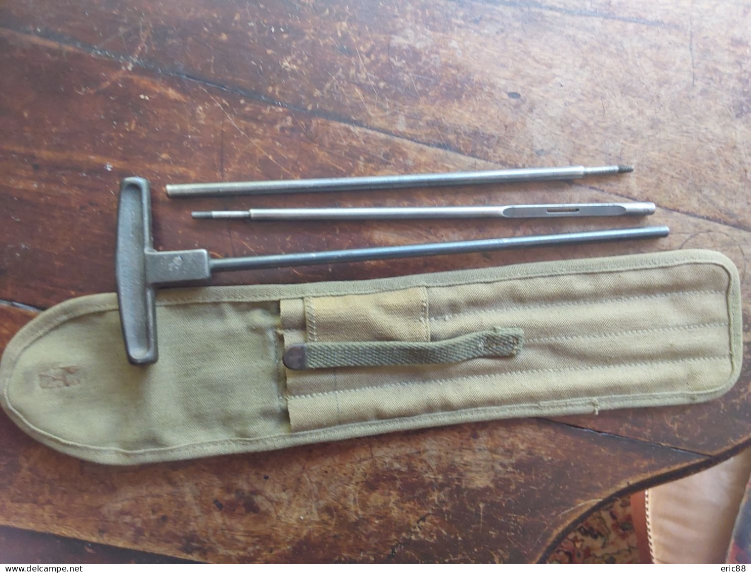 Etui Toile De Ceinturon Avec Baguette Nettoyage Calibre 50 Us Ww2 - Armi Da Collezione