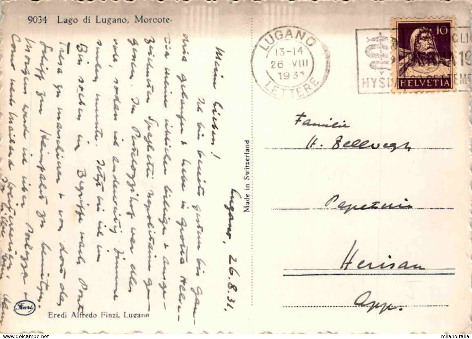 Lago Di Lugano, Morcote (9034) * 26. 8. 1931 - Morcote