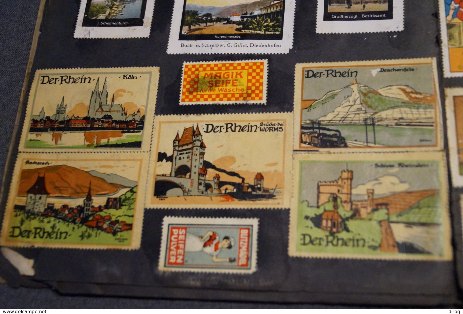 RARE,Album avec 690 timbres vignettes publicitaire,de 1910 à 1914,collection,collector