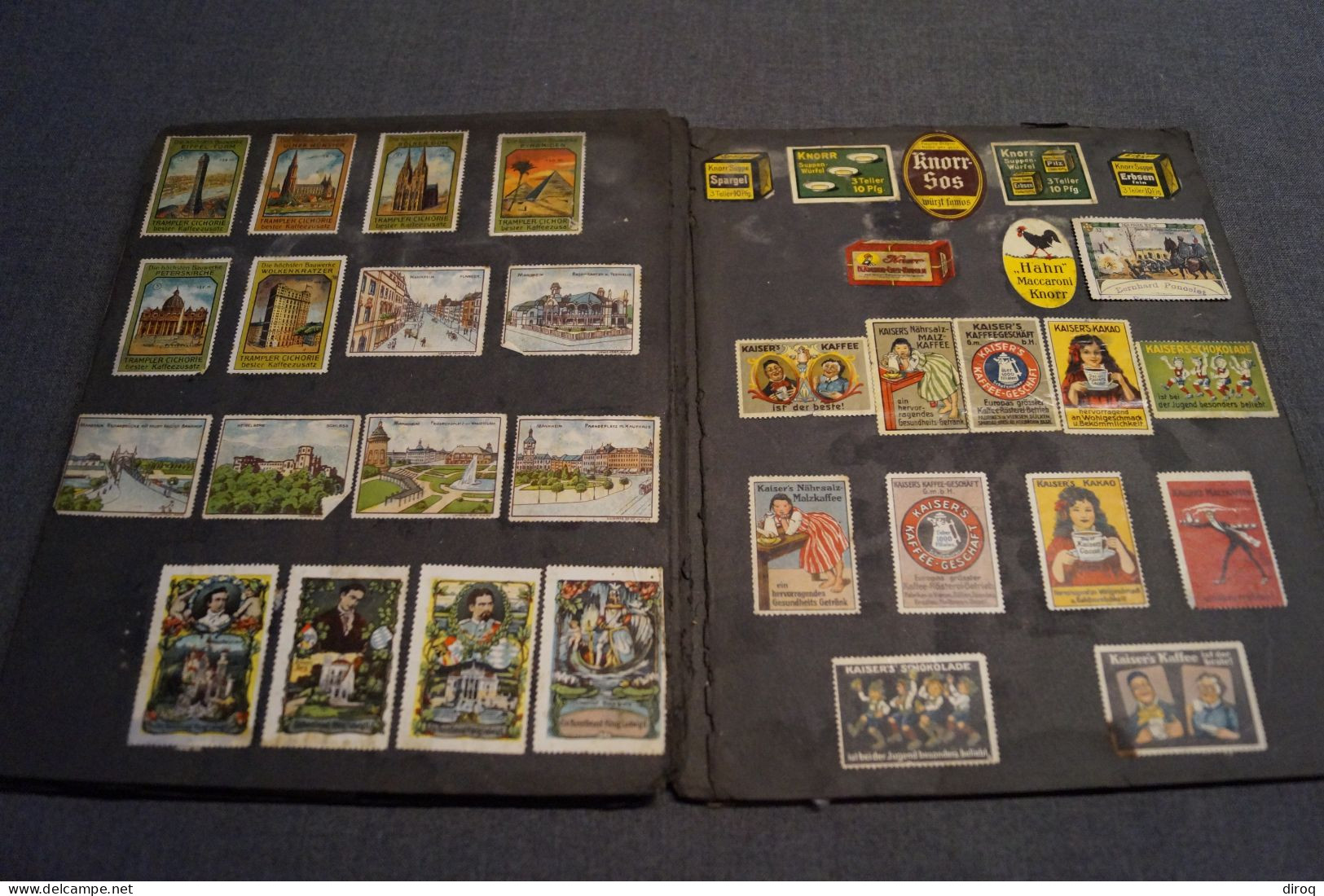 RARE,Album avec 690 timbres vignettes publicitaire,de 1910 à 1914,collection,collector