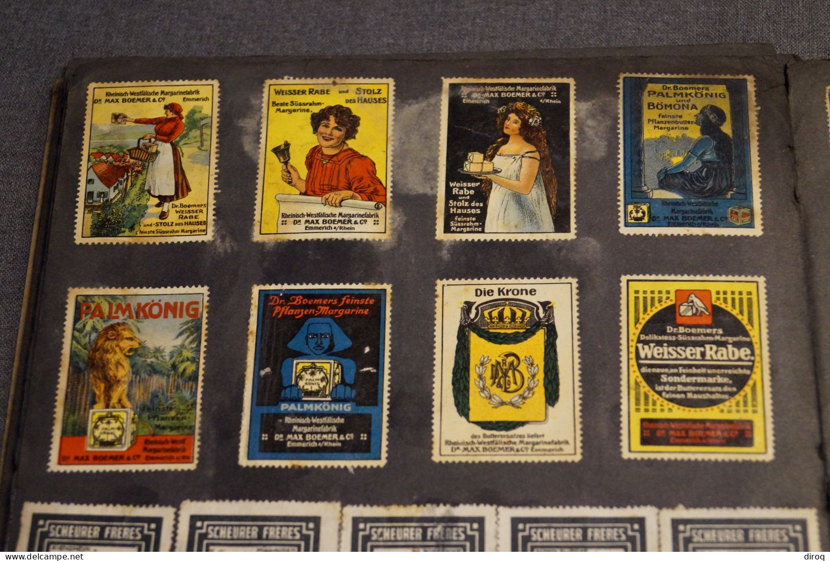 RARE,Album avec 690 timbres vignettes publicitaire,de 1910 à 1914,collection,collector