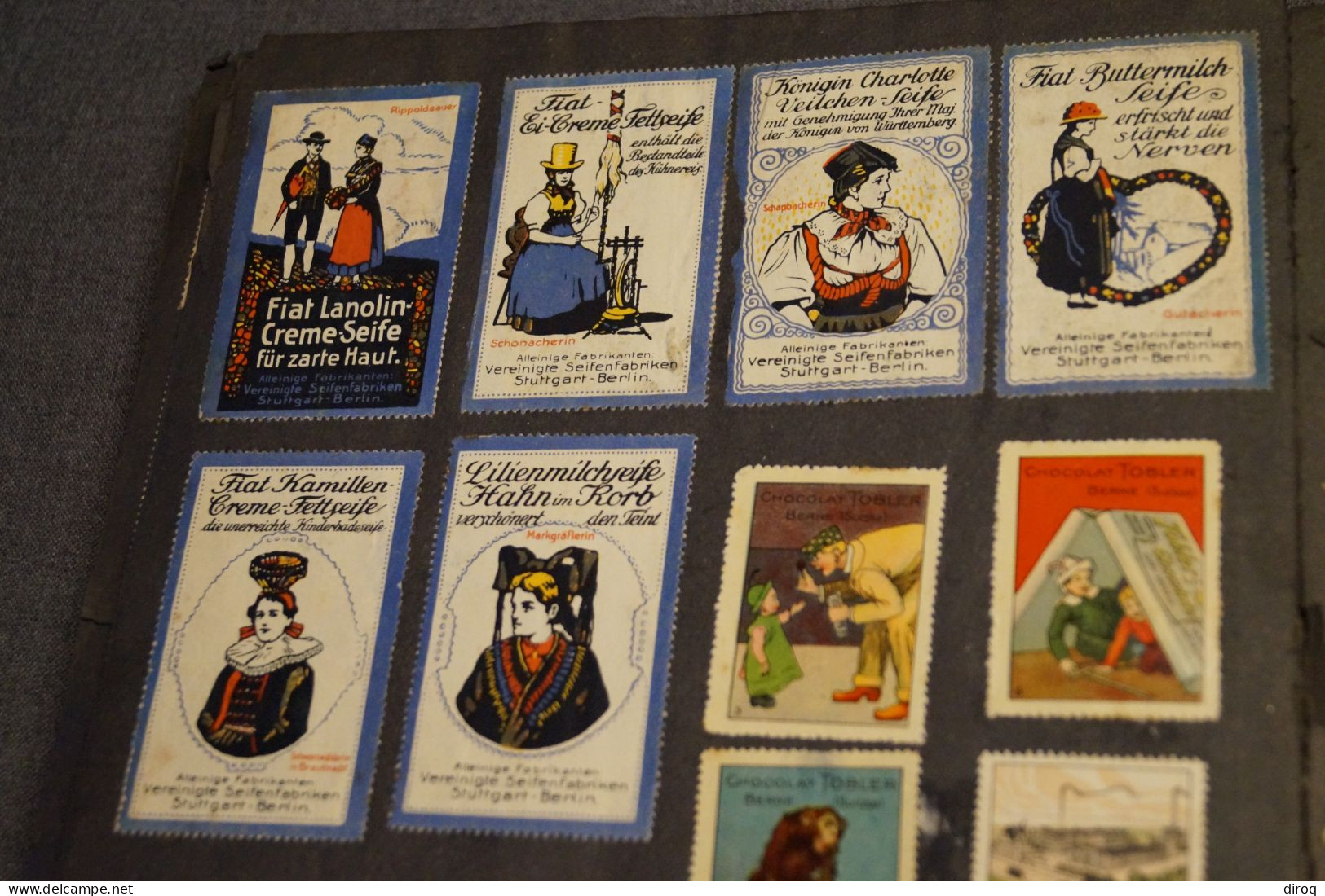 RARE,Album avec 690 timbres vignettes publicitaire,de 1910 à 1914,collection,collector