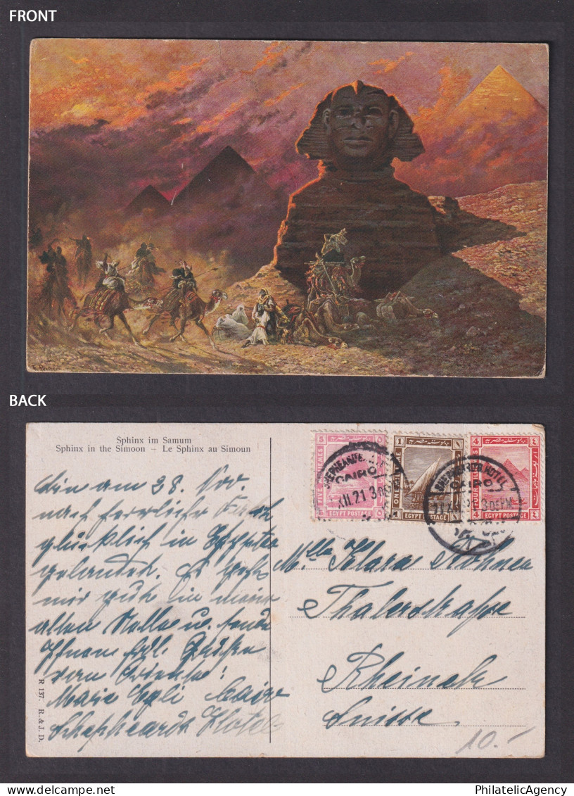 Vintage Postcard EGYPT Cairo Sphinx In The Simoon 1921 - Sphinx