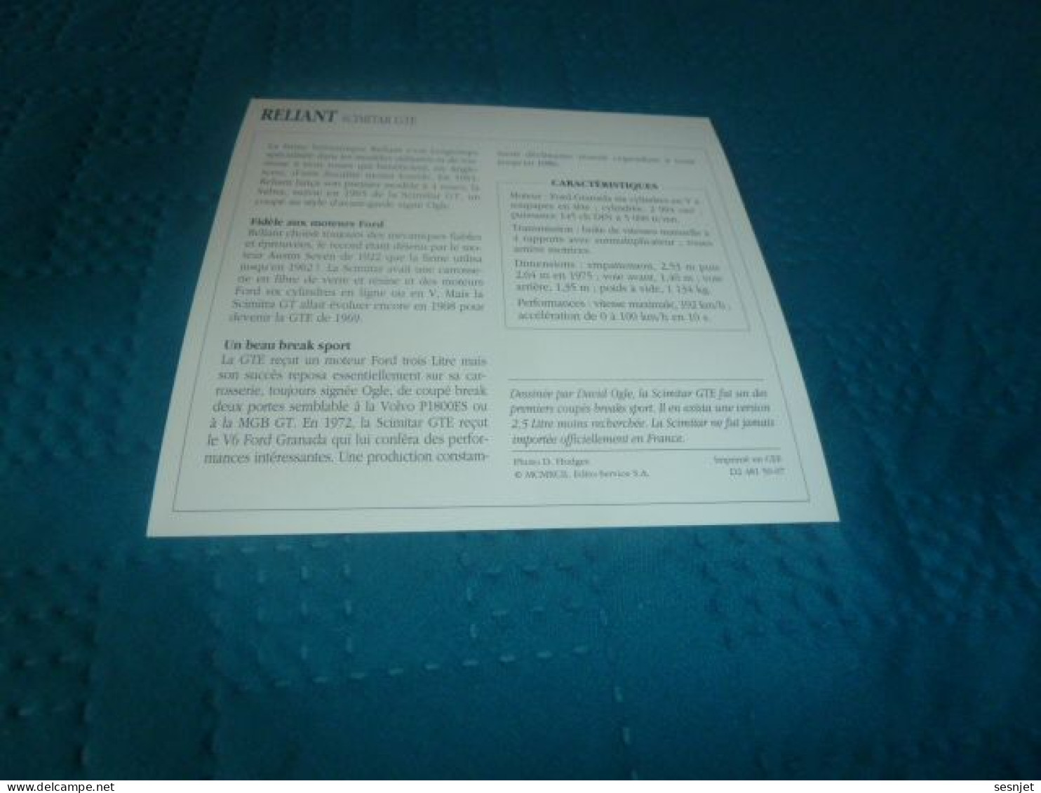 1969-1986 - Voitures Grand Tourisme - Reliant Scimitar Gte - Moteur Ford Granada 6 Cylindres En V - Grande-Bretagne - Fi - Automobili