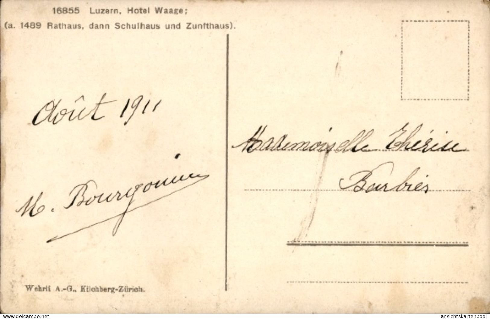 CPA Luzern Stadt Schweiz, Hotel Waage, Rathaus, Dann Schulhaus Und Zunfthaus - Sonstige & Ohne Zuordnung