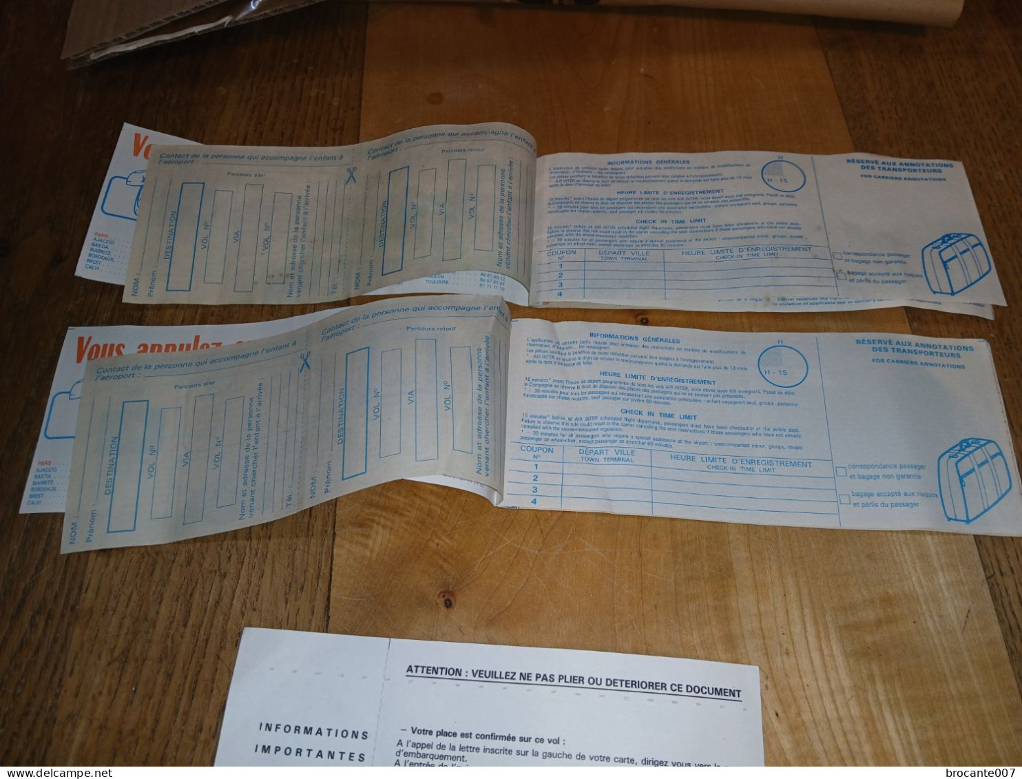 BILLET AVION--Cie AIR INTER - Europe