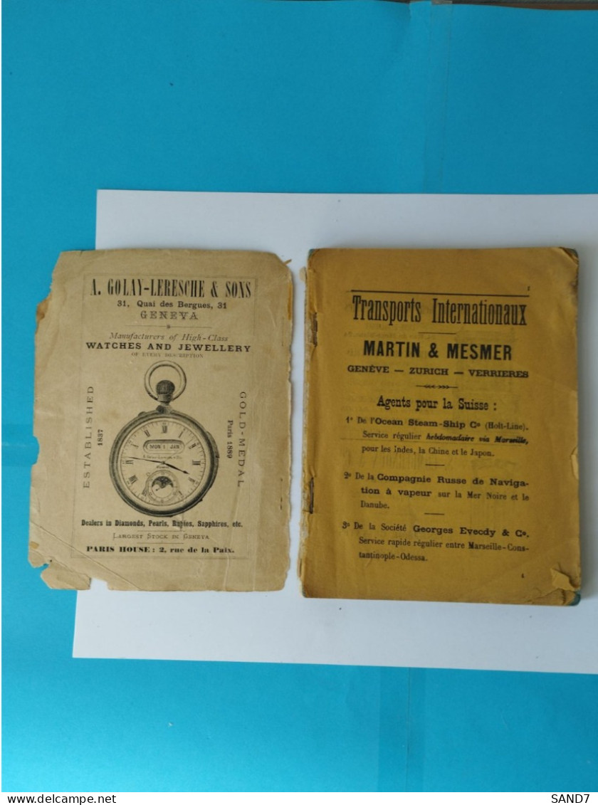 Ancien guide gratuit des chemins de fer et bateaux à vapeur de la Suisse française - illustration de Boissonnas F