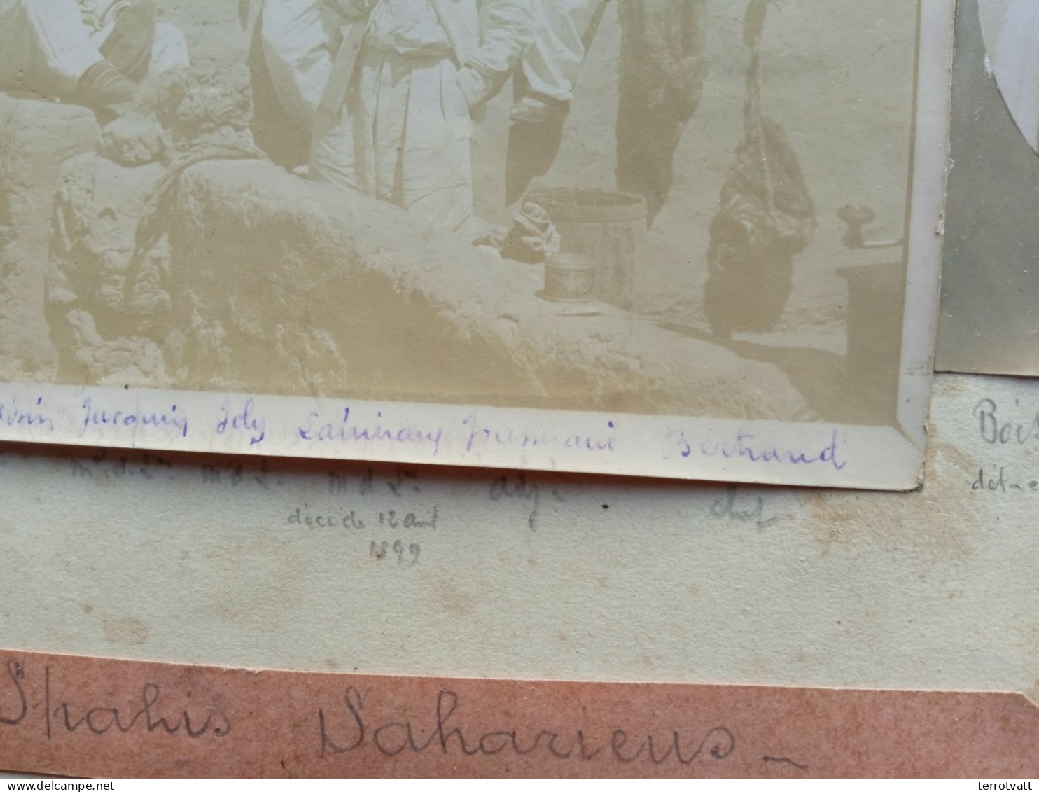 Lot photos Sous Officiers Spahis Sahariens 1895 et cadre poilu 92 RI identifié au dos