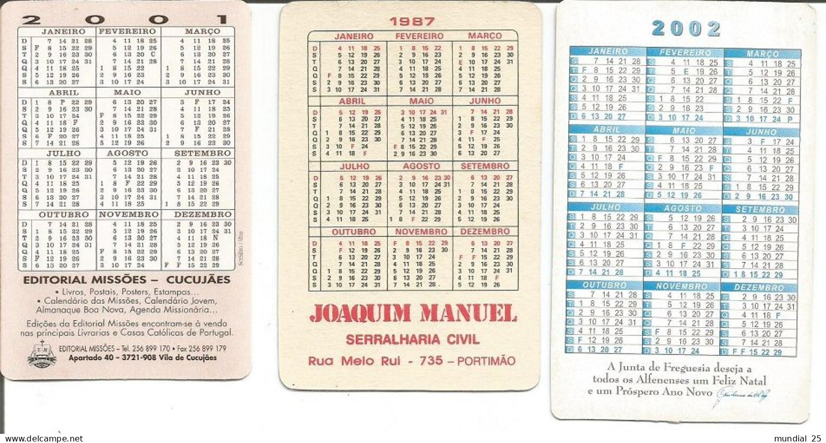 PORTUGAL 3 POCKET CALENDAR #4 - Petit Format : 2001-...