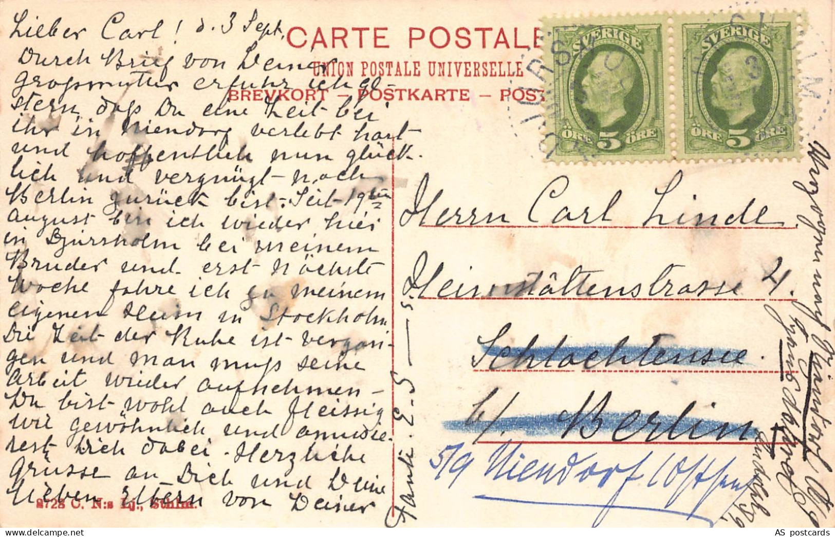 B270 Sweden Parti Fran Djursholm  Vintage Postcard - Sweden