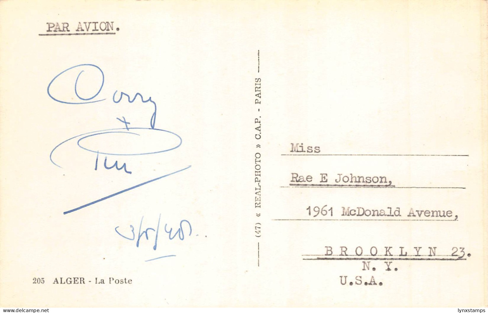 B221 Algeria Algiers Post Office RPPC Vintage Postcard - Tsjechië