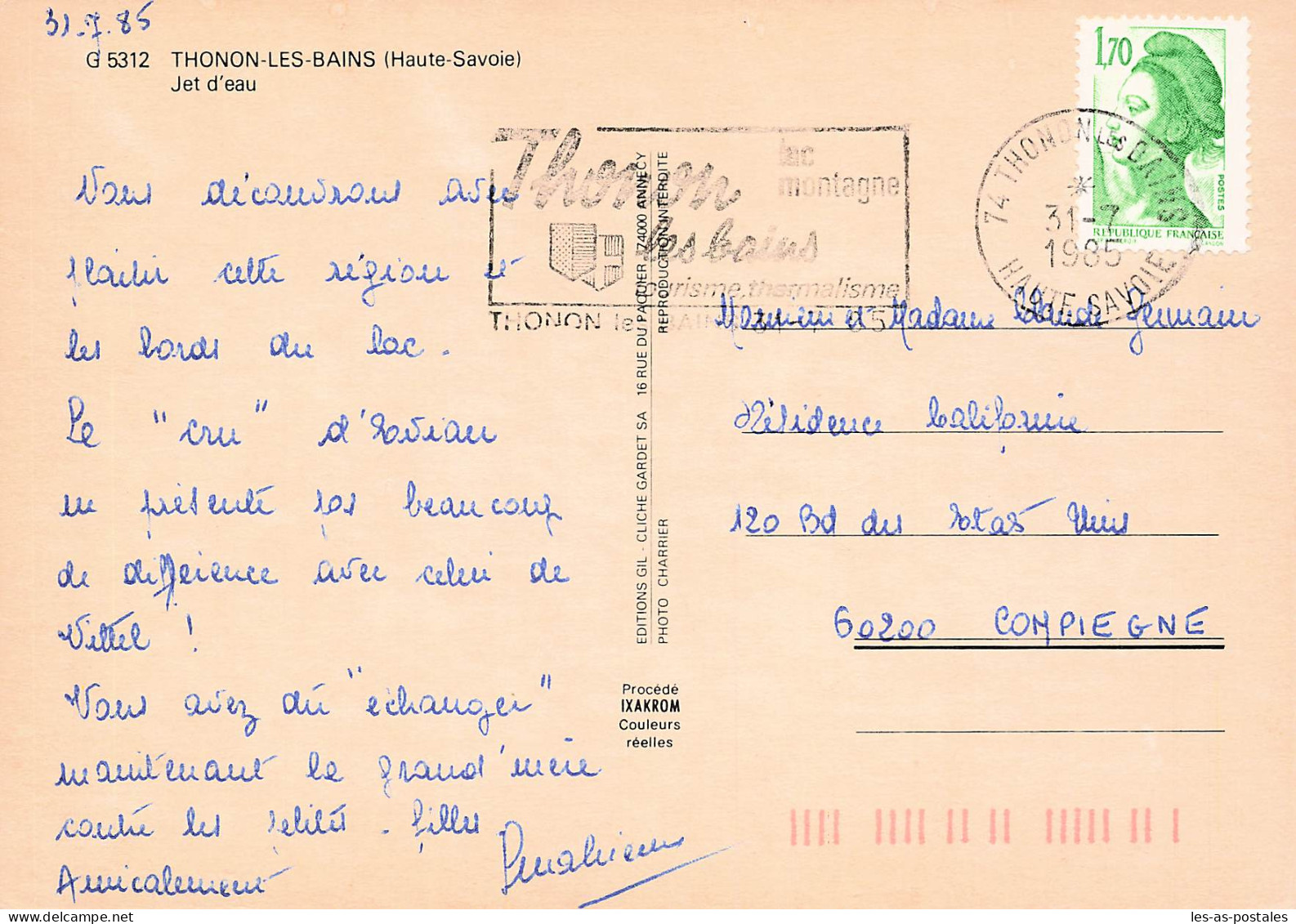 74 THONON LES BAINS JET D EAU - Thonon-les-Bains