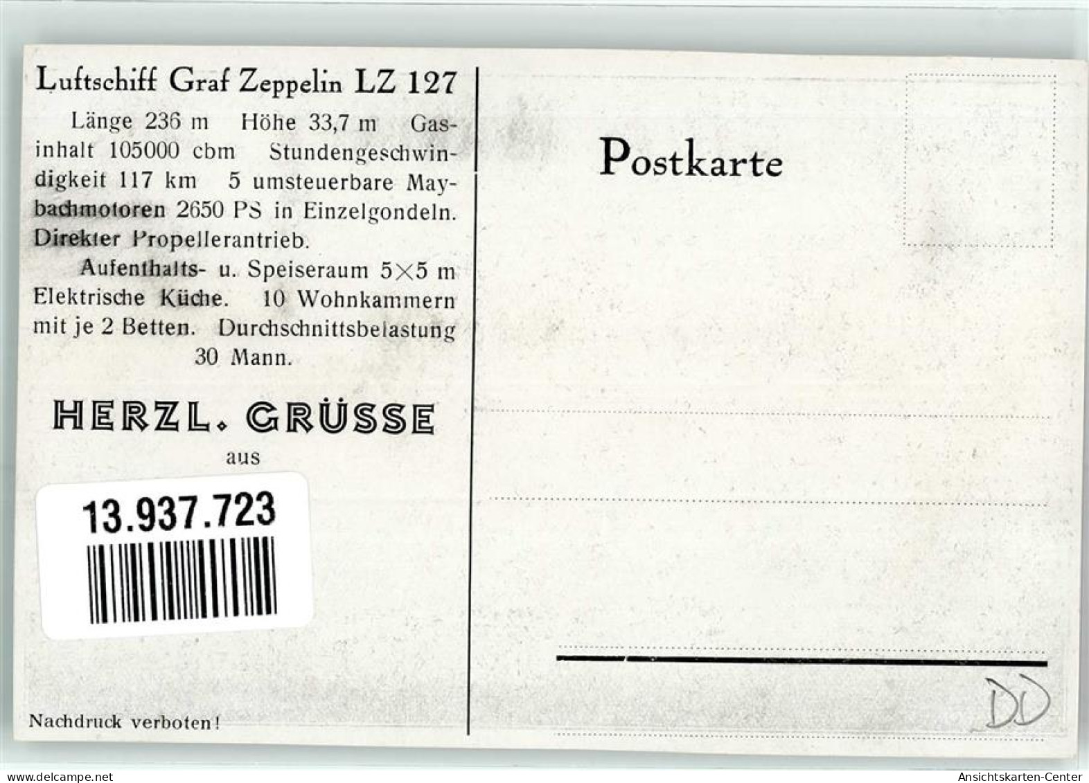 13937723 - LZ 127  AK - Dirigibili