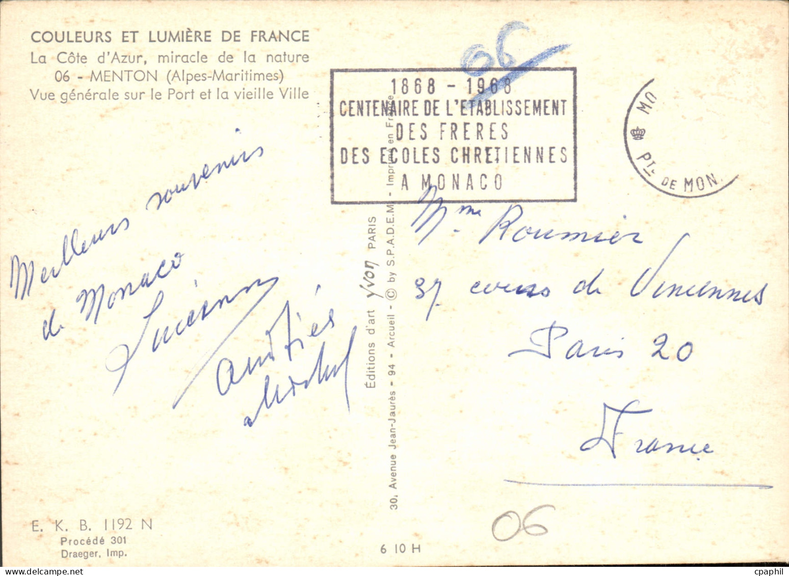 CPM Couleurs Et Lumiere De France La Cote D'Azur Miracle De La Nature Menton Alpes Maritimes Vue Gen - Menton