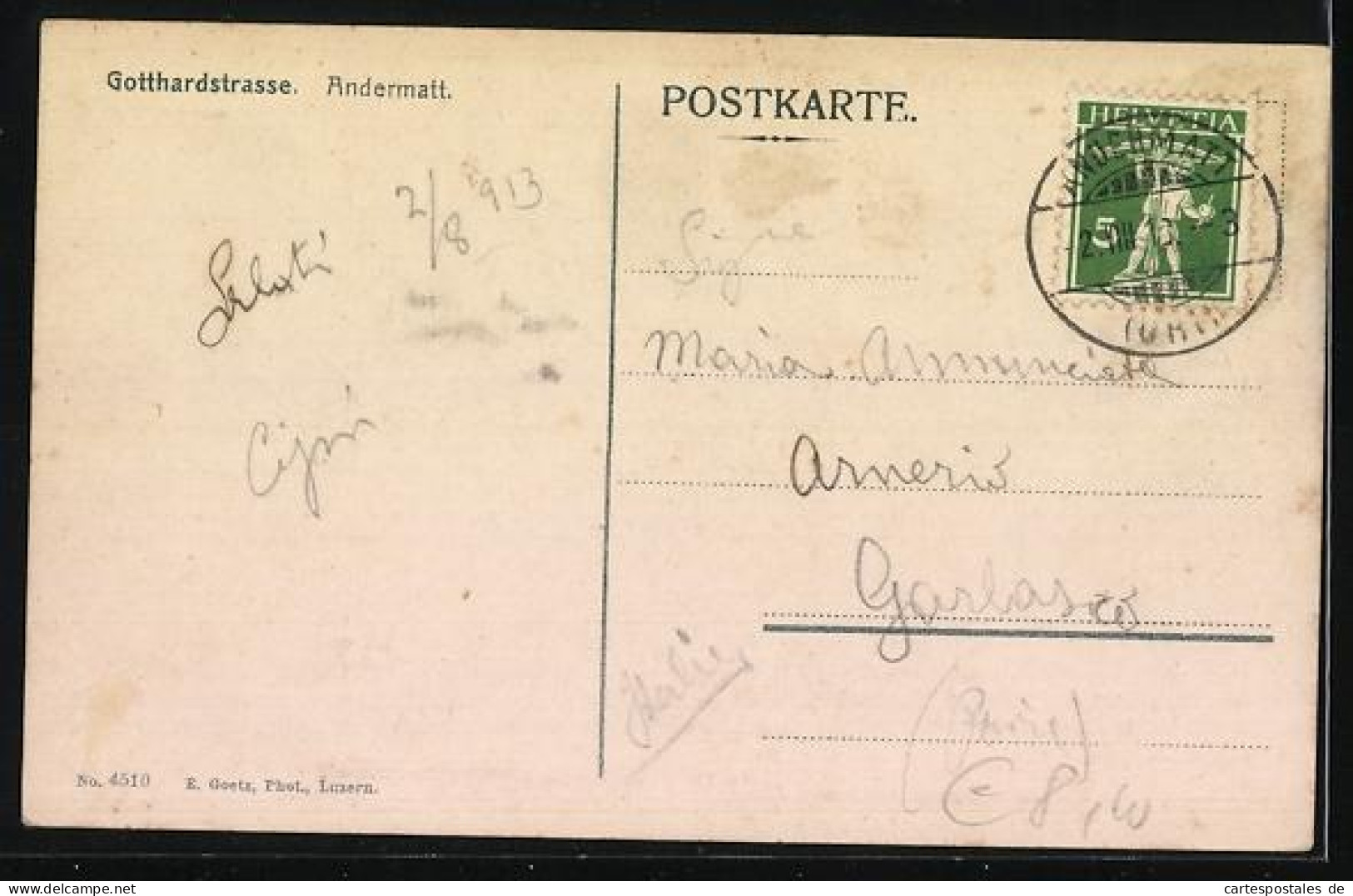 AK Andermatt, Stadttotale An Der Gotthardstrasse - Andermatt