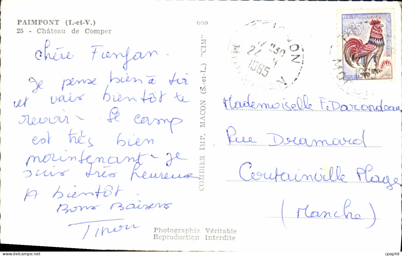 CPM Paimpont Chateau De Comper - Paimpont