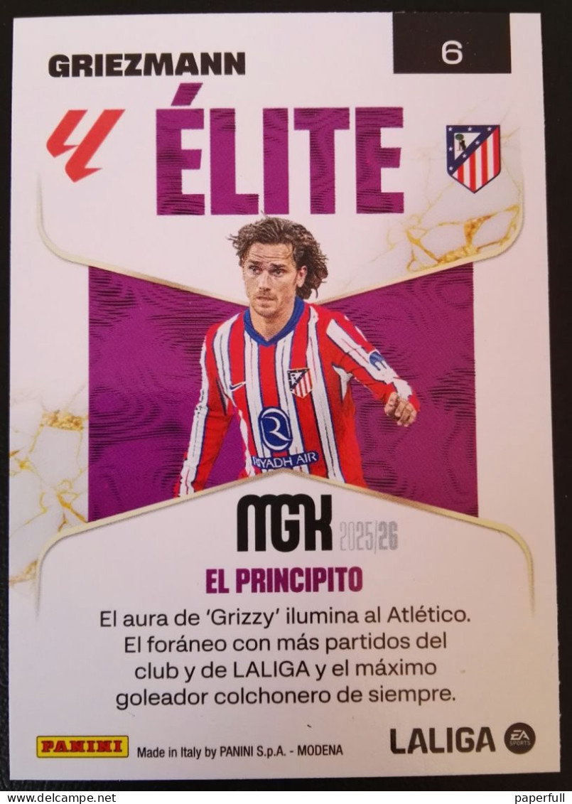 Cromo, Sticker PANINI MGK 2025/26 - Griezmann, Atlético De Madrid (ÉLITE) #6 - Edition Espagnole