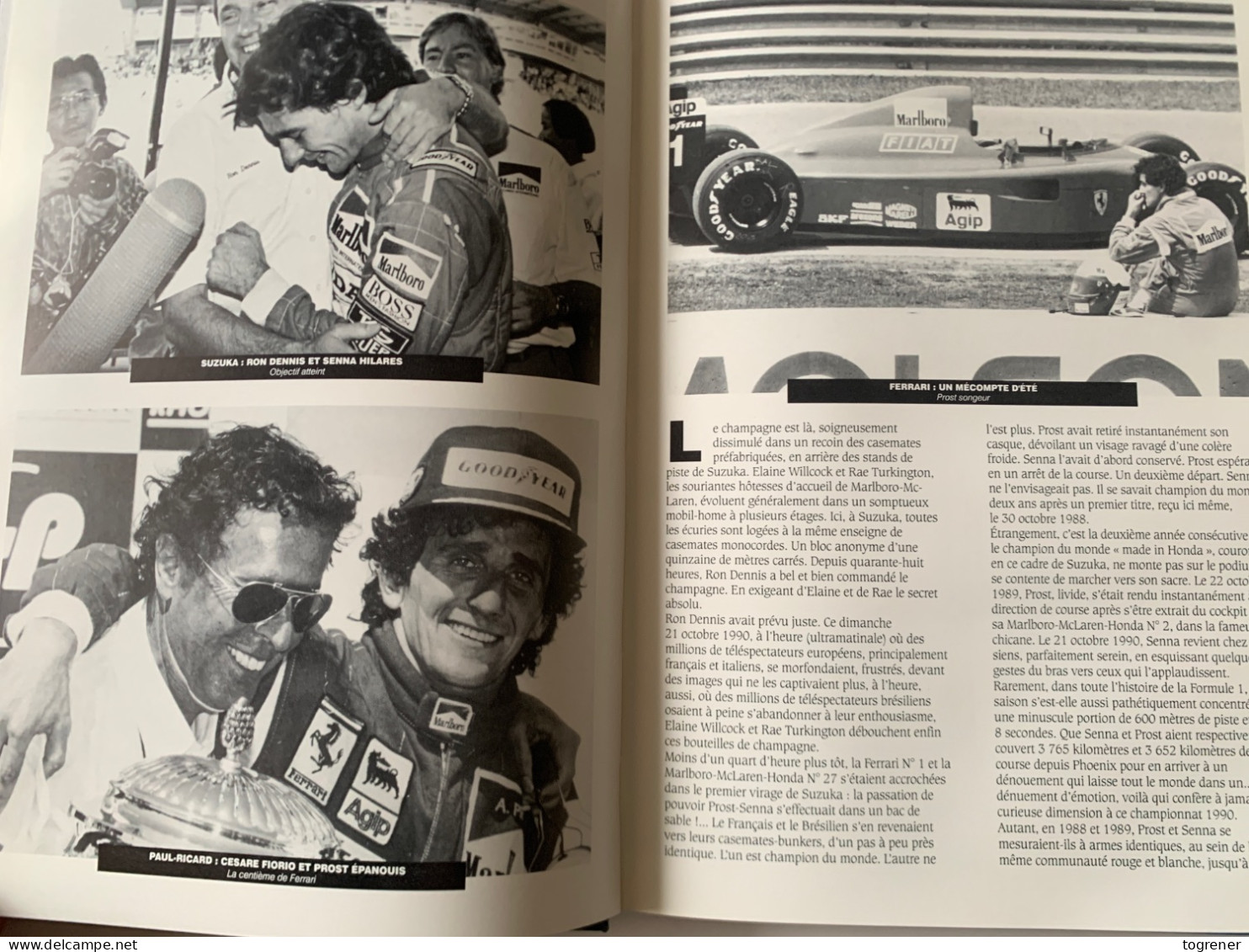 Le livre d’or Formule 1 1990 Solar 160 pages Senna Prost Mansell Piquet photos couleurs complet excellent état