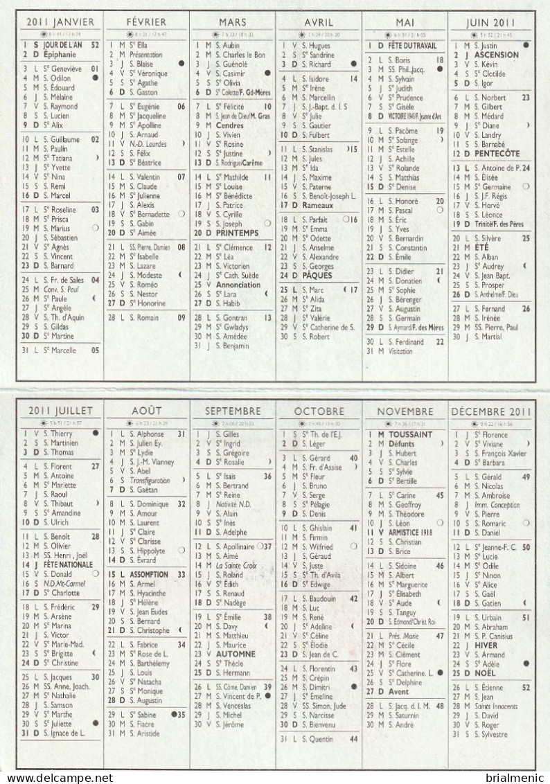 Petit Calendrier " Laposte Vous Accompagne " 2011 - Kleinformat : 2001-...