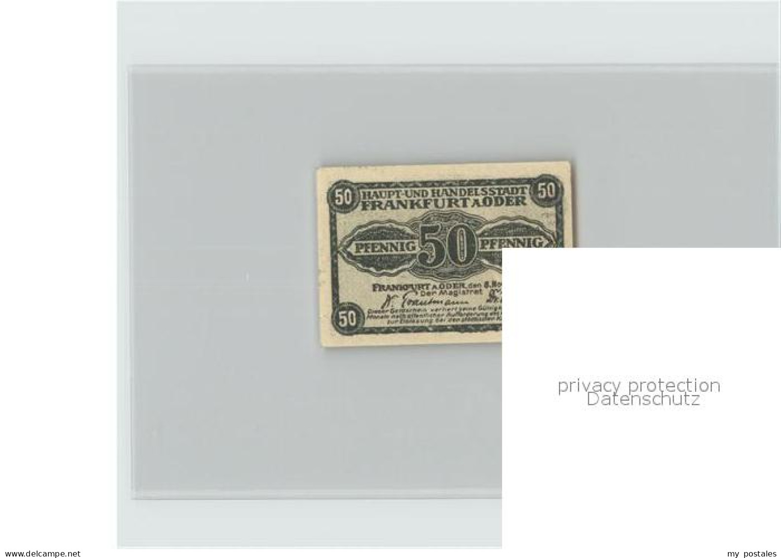 Frankfurt Oder Geldschein 50 Pfennig - Frankfurt A. D. Oder