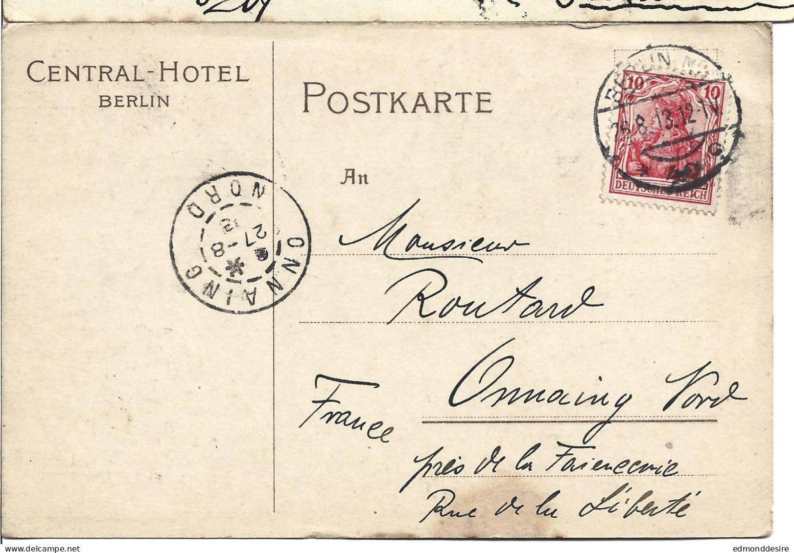 Cpa CENTRAL  HOTEL BERLIN - Mitte