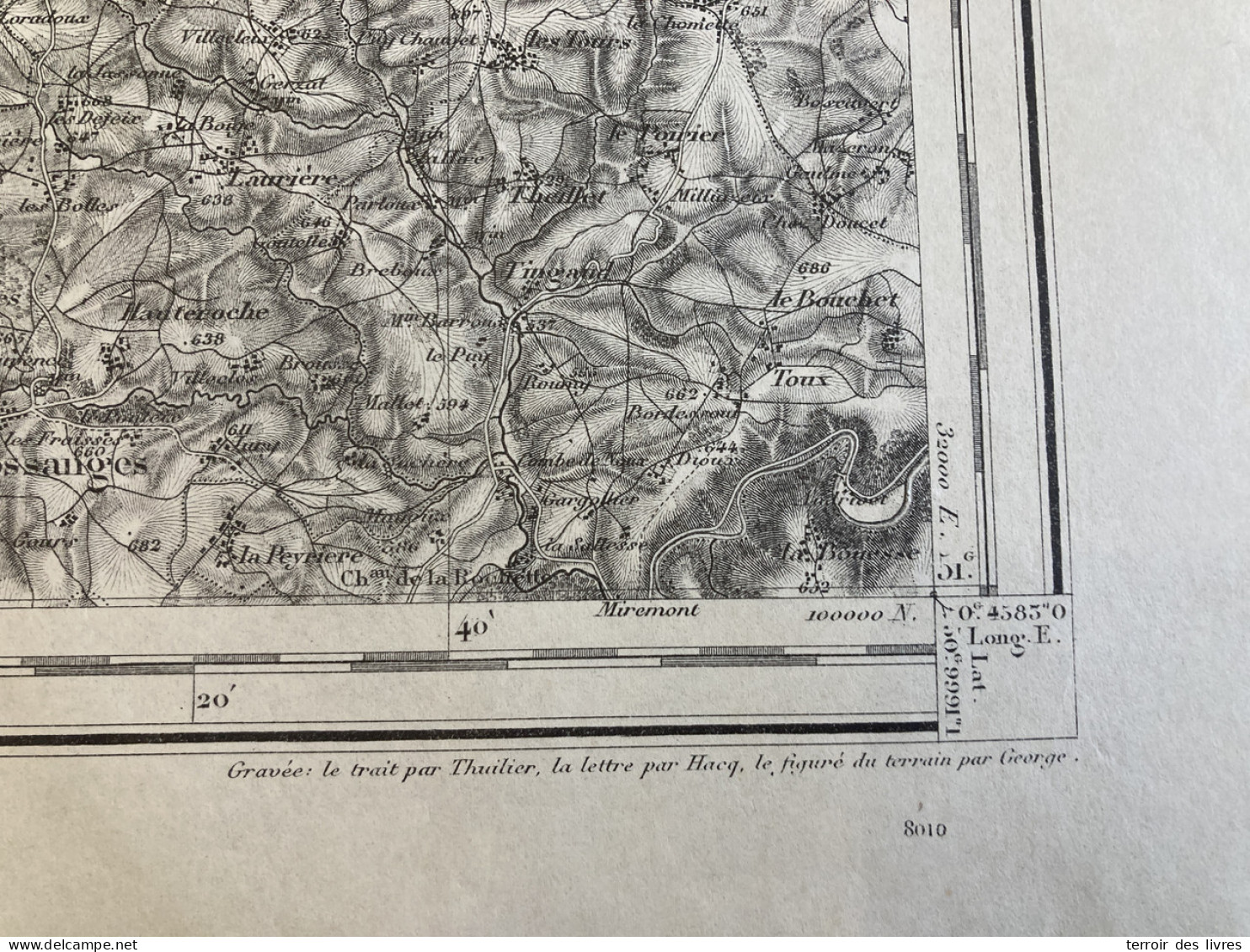 Carte état Major AUBUSSON S.E. 156 1891 DONTREIX MONTEL-DE-GELAT CHARENSAT LES-MARS AUZANCES VERGHEAS CHATELARD LE-COMPA - Geographical Maps