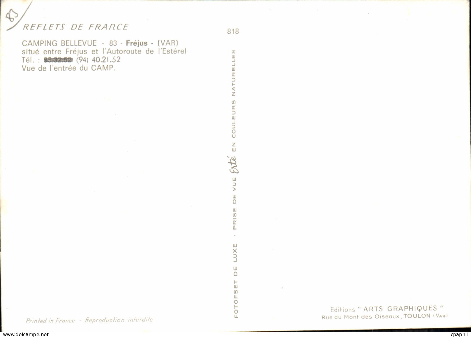 CPSM Camping Bellevue Frejus Var - Frejus