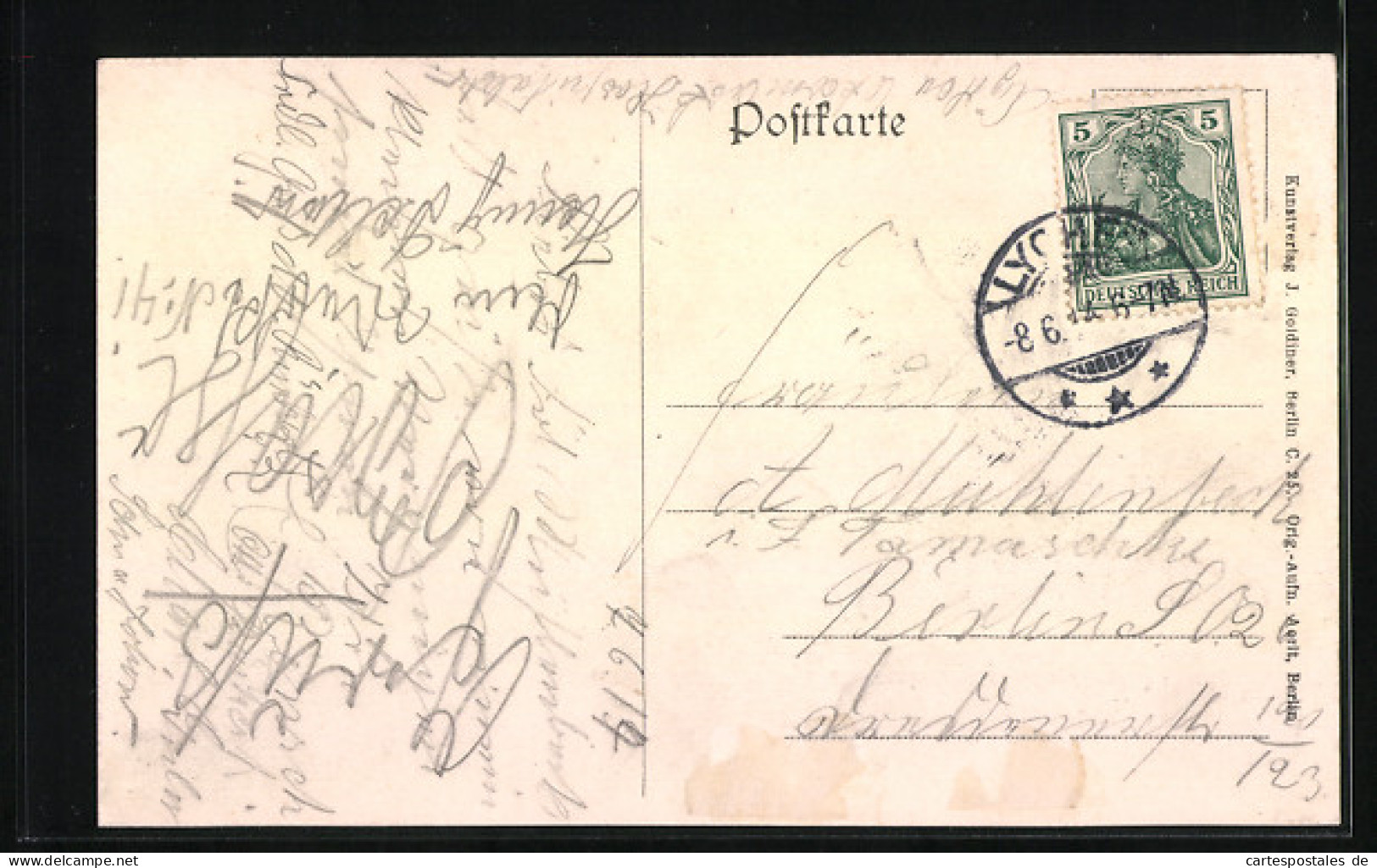 AK Lychen, Am Marktplatz - Lychen